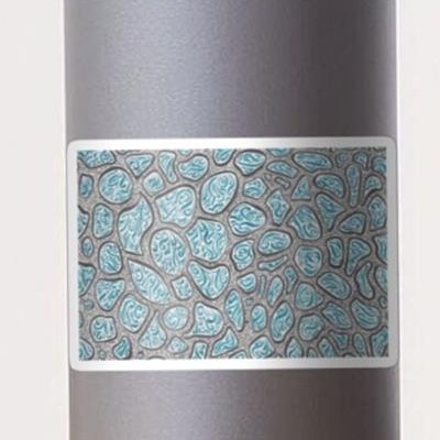 Blue and Blue Abstract Drawing: Water Droplets on Oil