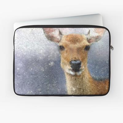 Deer Portrait in Snow