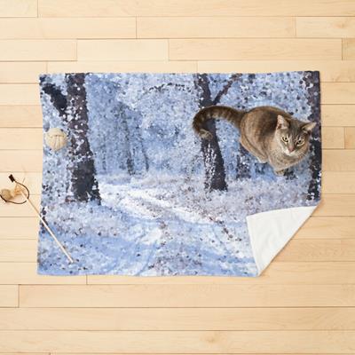 Impressionist Winter Forest Landscape
