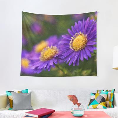 Purple Flowers Against Greenery