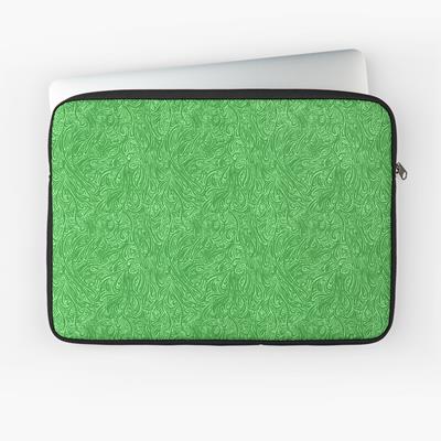 Swirling Abstract Line Art in Shades of Green