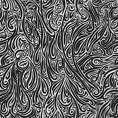 Swirling Abstract Line Art in Shades of Grey